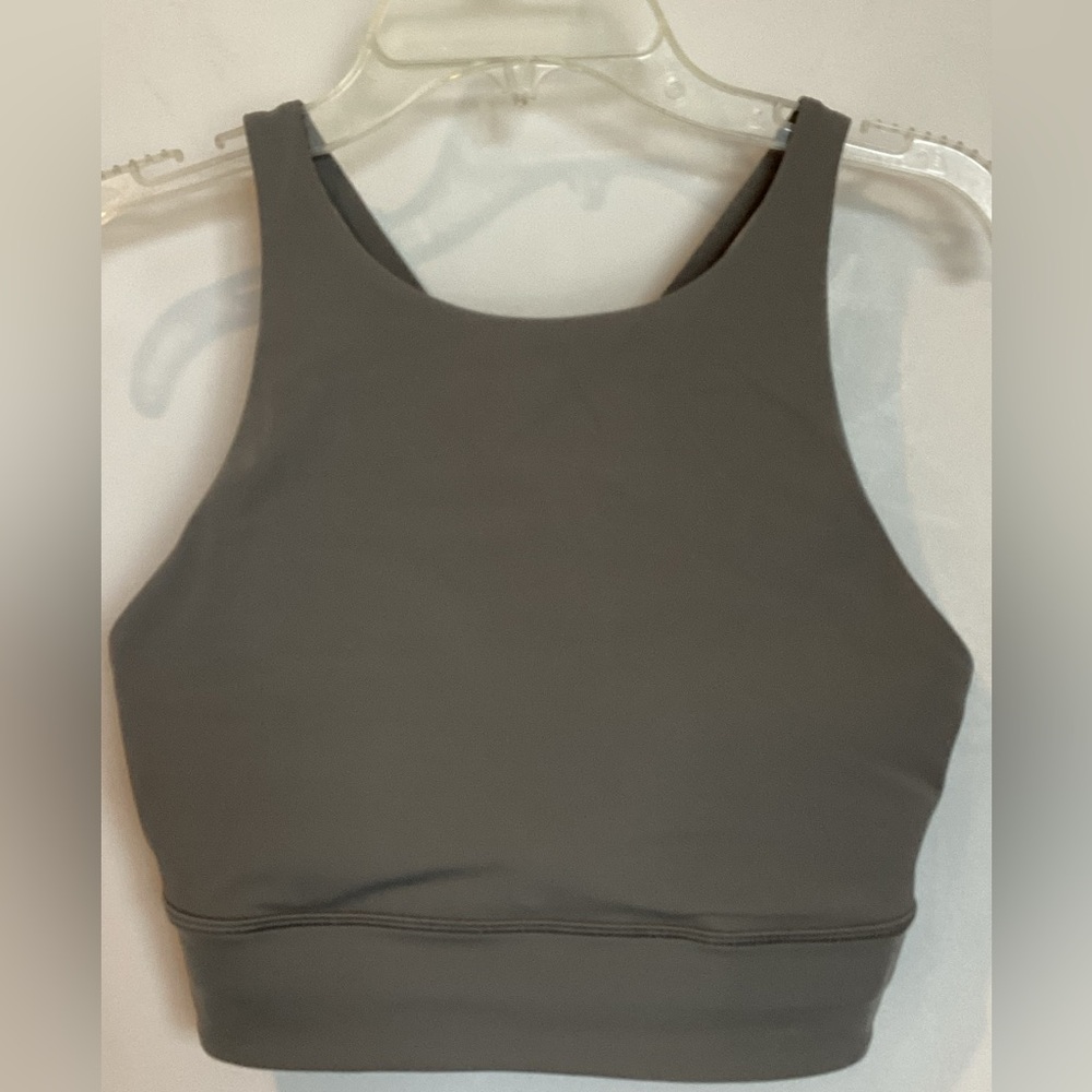 Lululemon Khaki Green Women's Sports Bra Workout Top Sz 10